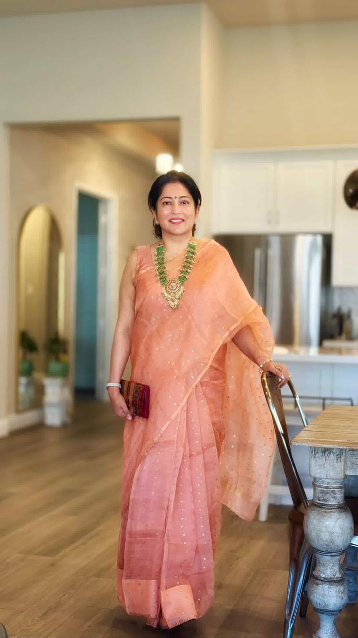 Elegant Pure Handloom Resham Silk Saree With All-Over Sequins Work