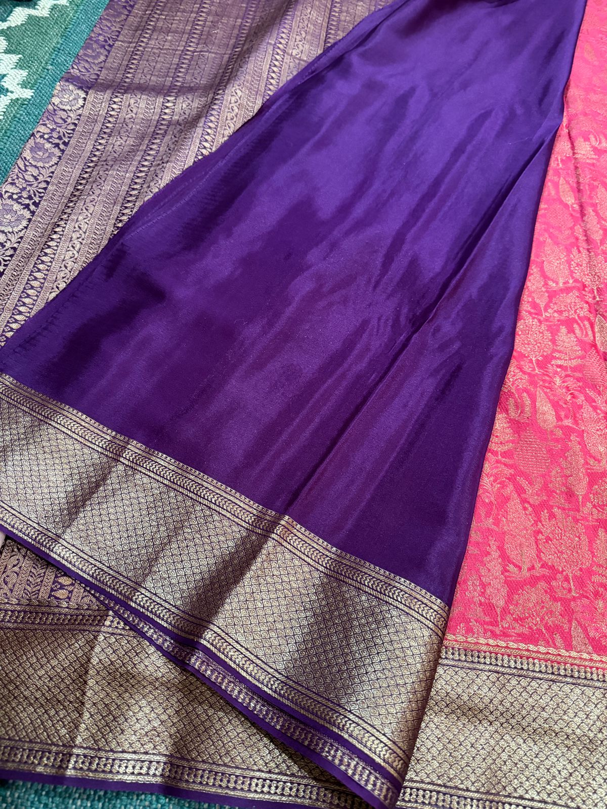 Pure Mysore Brocade Crepe Silk Saree With Antiq Zari Weave