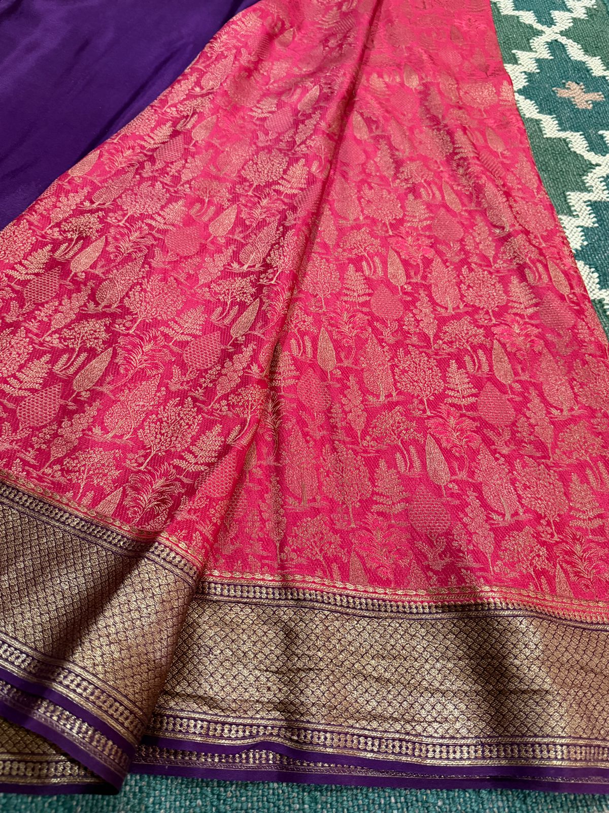 Pure Mysore Brocade Crepe Silk Saree With Antiq Zari Weave