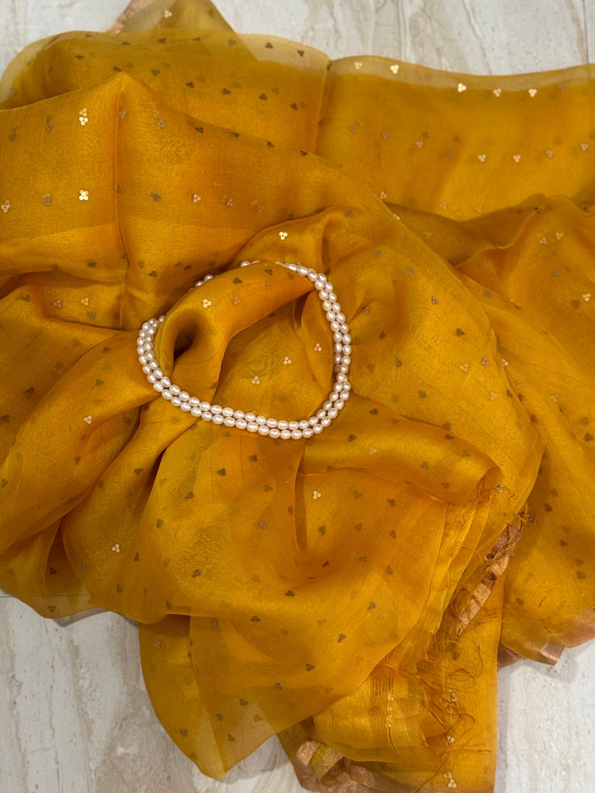 Elegant Pure Handloom Resham Silk Saree With All-Over Sequins Work