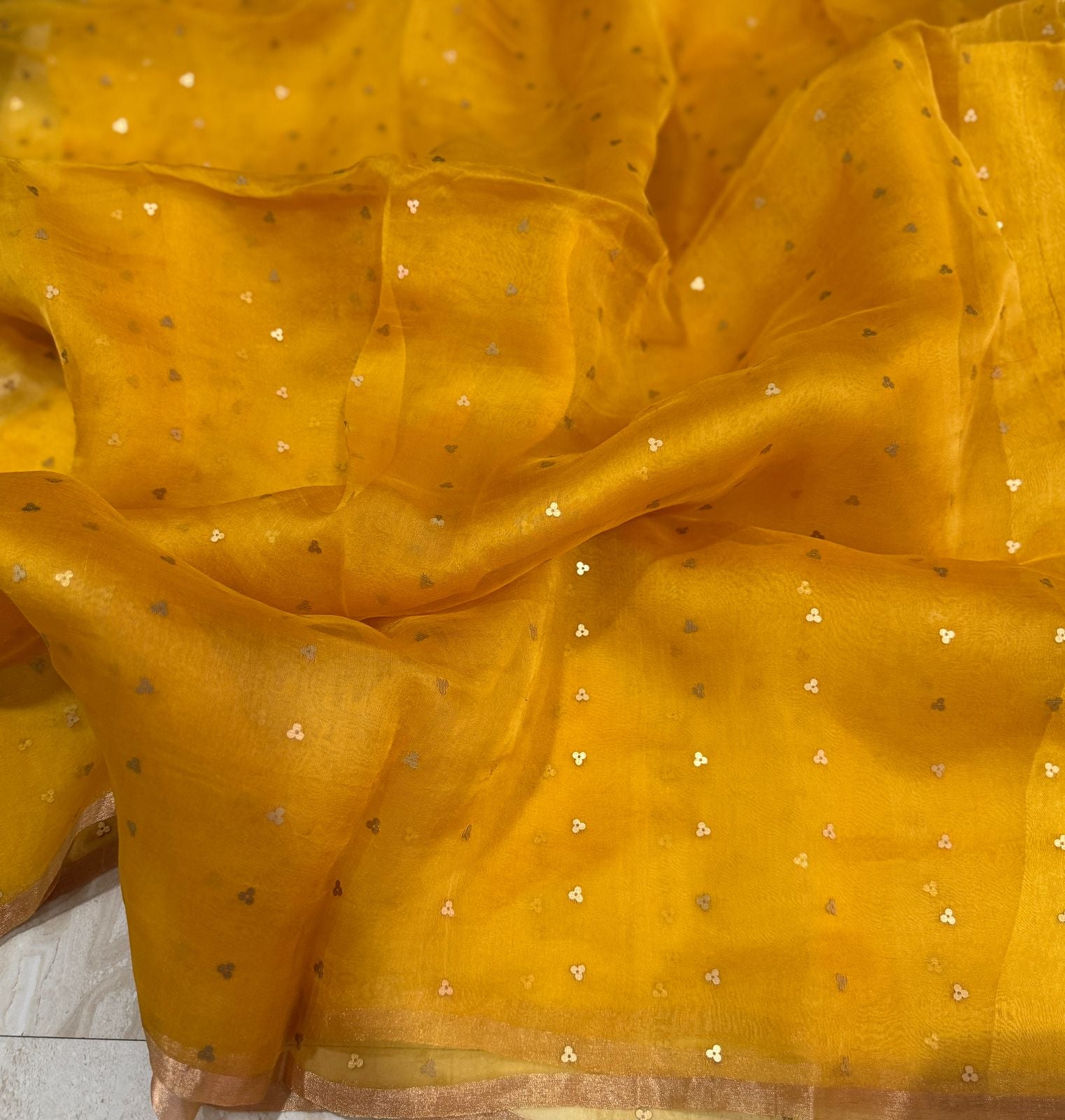 Elegant Pure Handloom Resham Silk Saree With All-Over Sequins Work