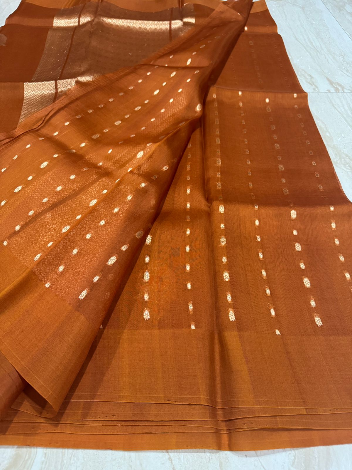 Pure Handloom Kora Banarasi Saree