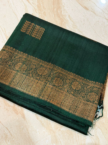 Pure Handloom Raw Silk Banarasi Kadua Weave Zari