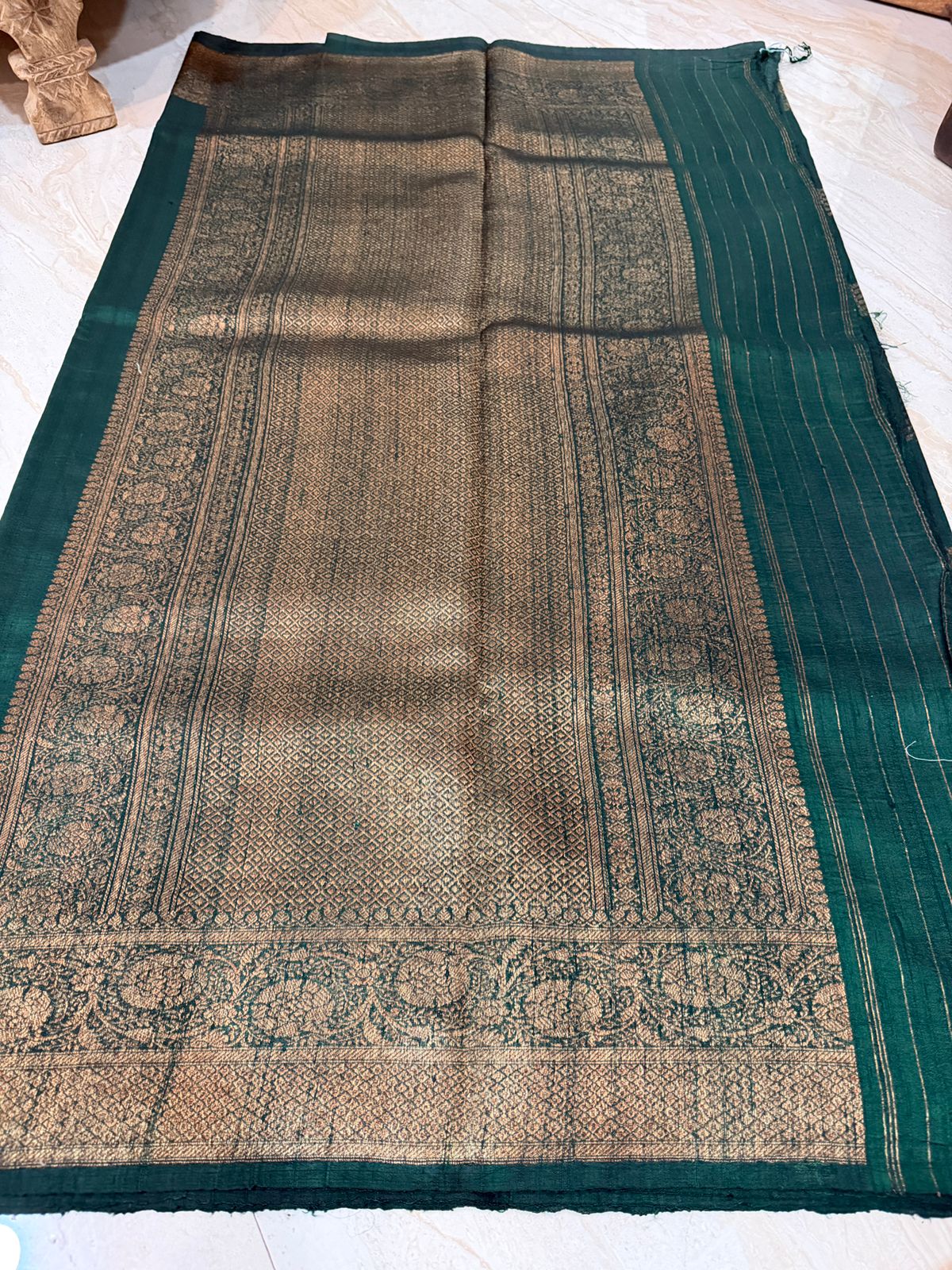 Pure Handloom Raw Silk Banarasi Kadua Weave Zari