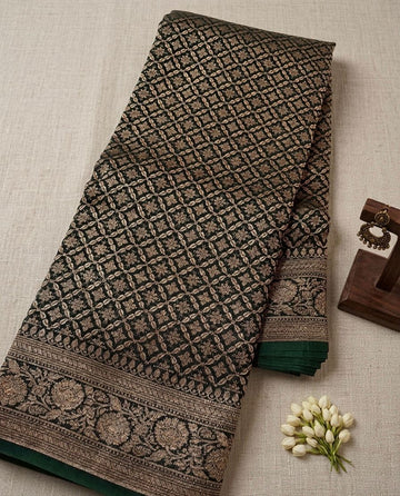 Pure Handloom Kora Brocade Banarasi Saree