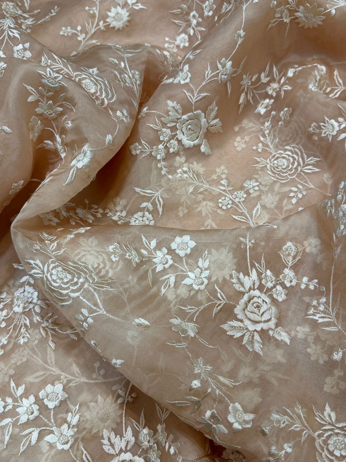 Pure Organza Saree with Parsi Gara Machine Embroidery