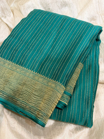 Mysore Crush Zari Weave Crepe Silk Saree