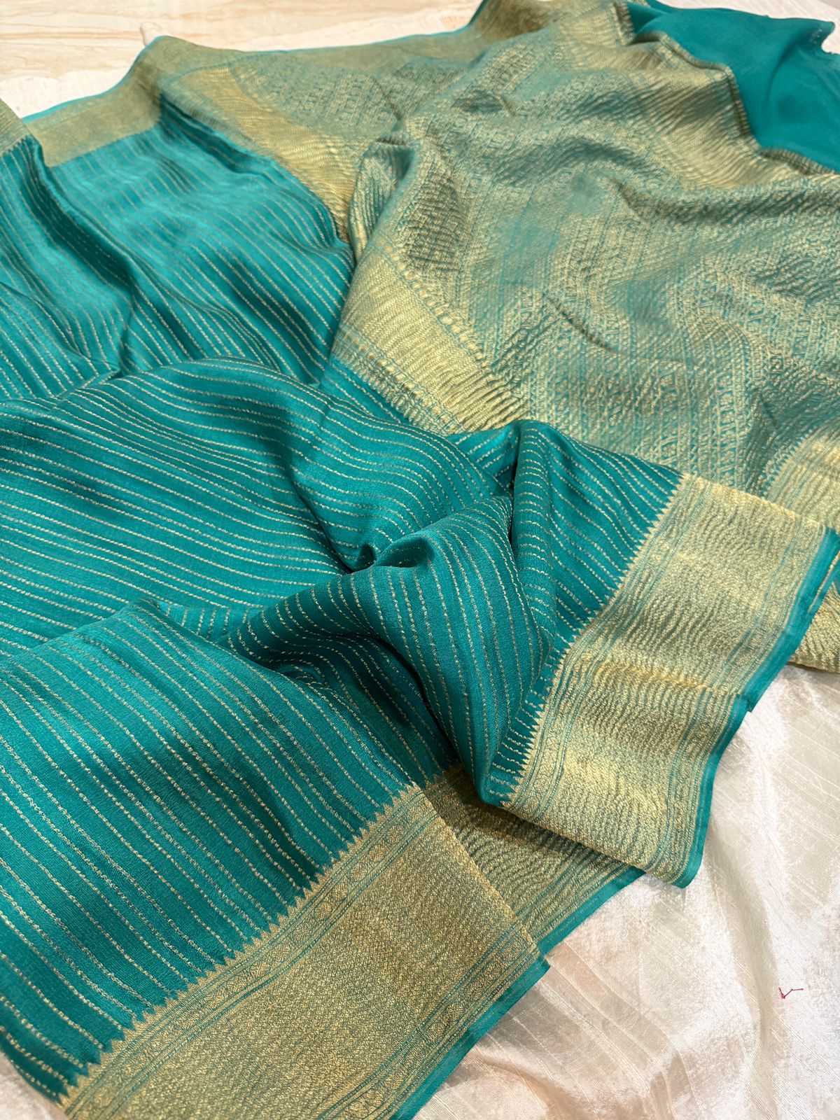 Mysore Crush Zari Weave Crepe Silk Saree