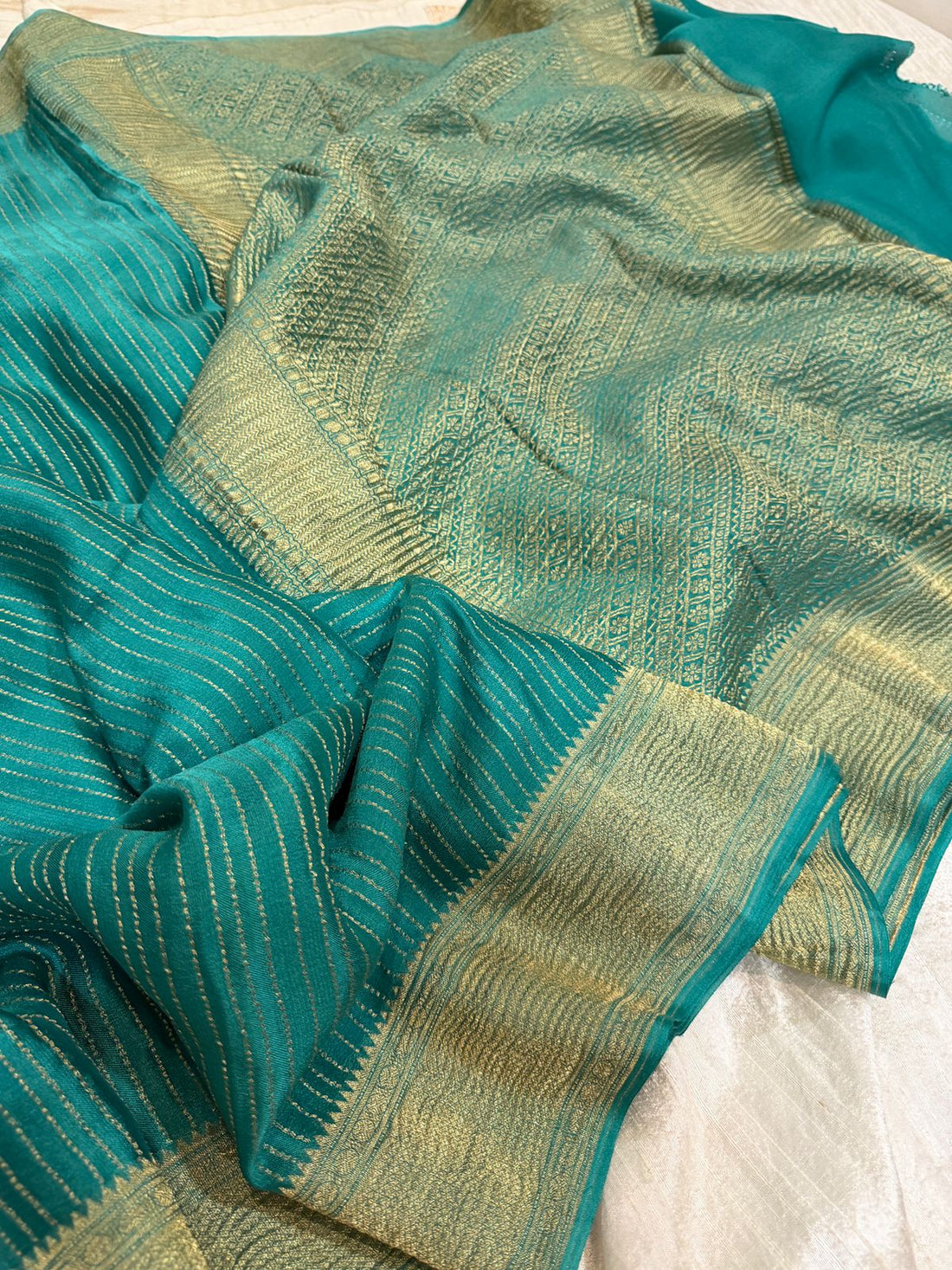 Mysore Crush Zari Weave Crepe Silk Saree