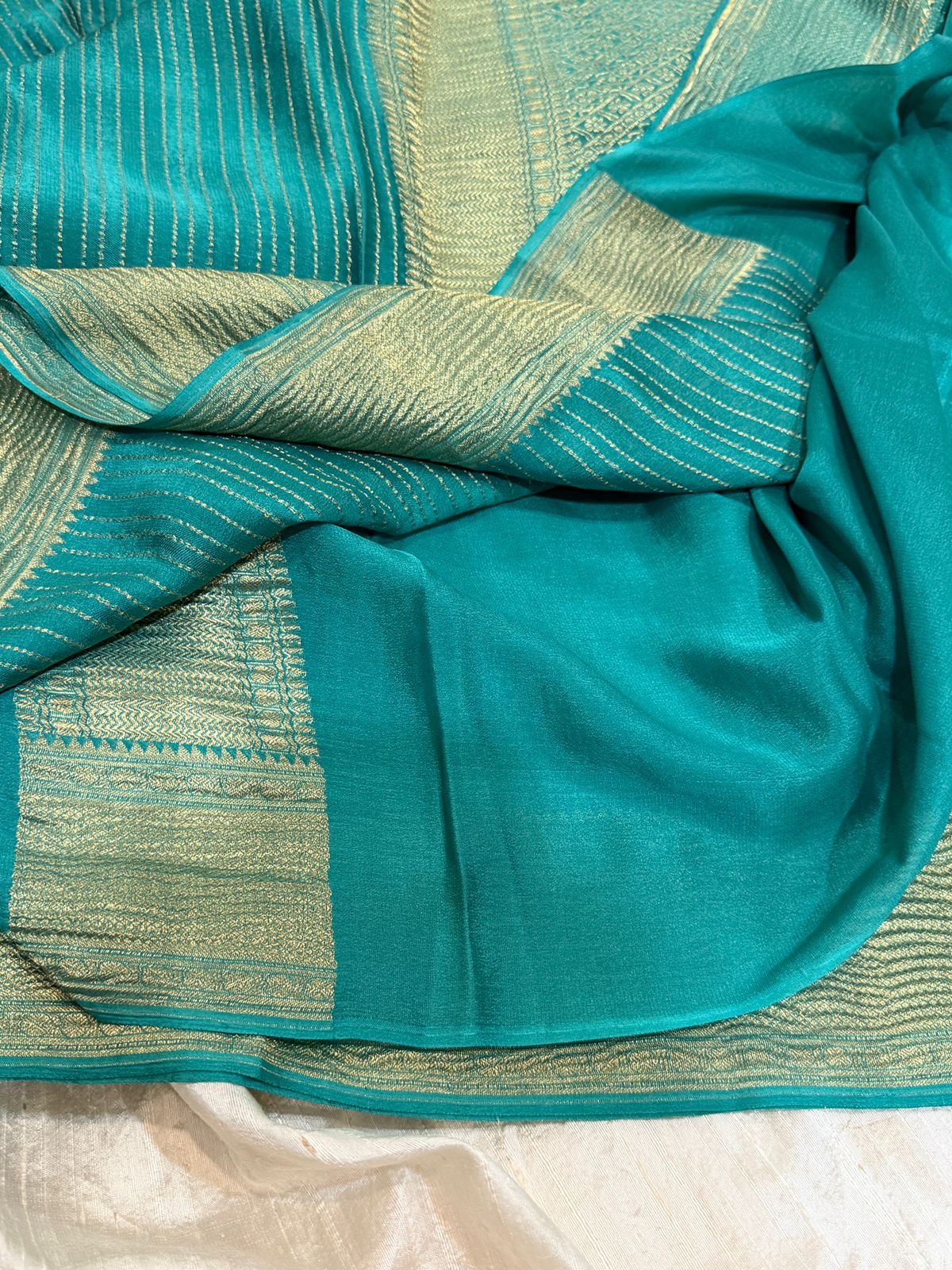 Mysore Crush Zari Weave Crepe Silk Saree