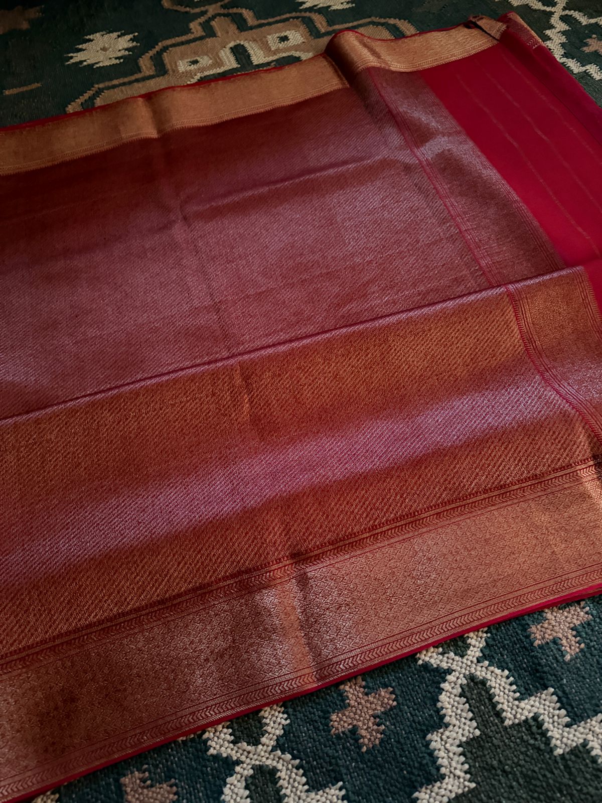 Pure Mysore Brocade Crepe Silk Saree With Antiq Zari