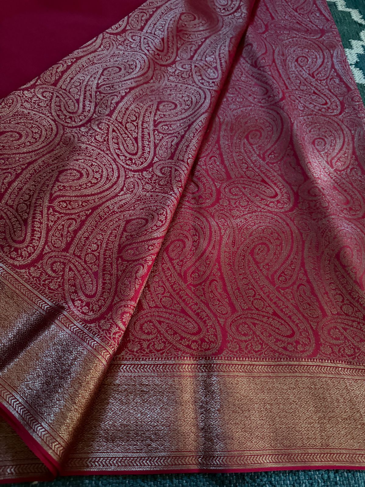 Pure Mysore Brocade Crepe Silk Saree With Antiq Zari