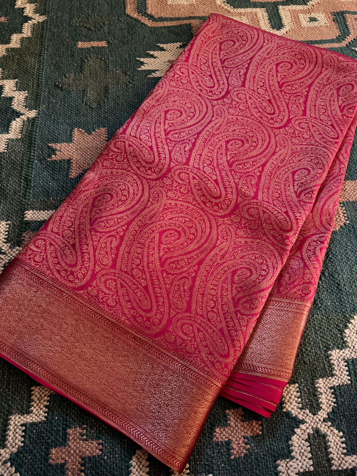 Pure Mysore Brocade Crepe Silk Saree With Antiq Zari Weave
