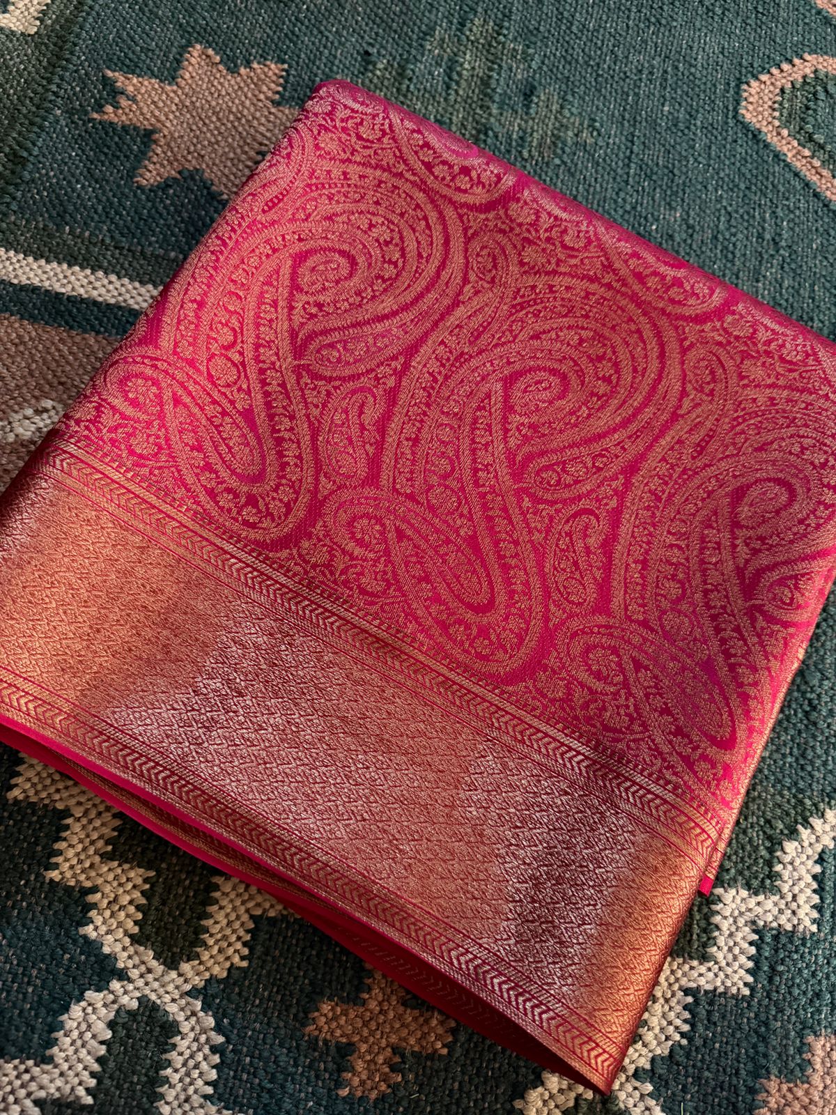 Pure Mysore Brocade Crepe Silk Saree With Antiq Zari Weave