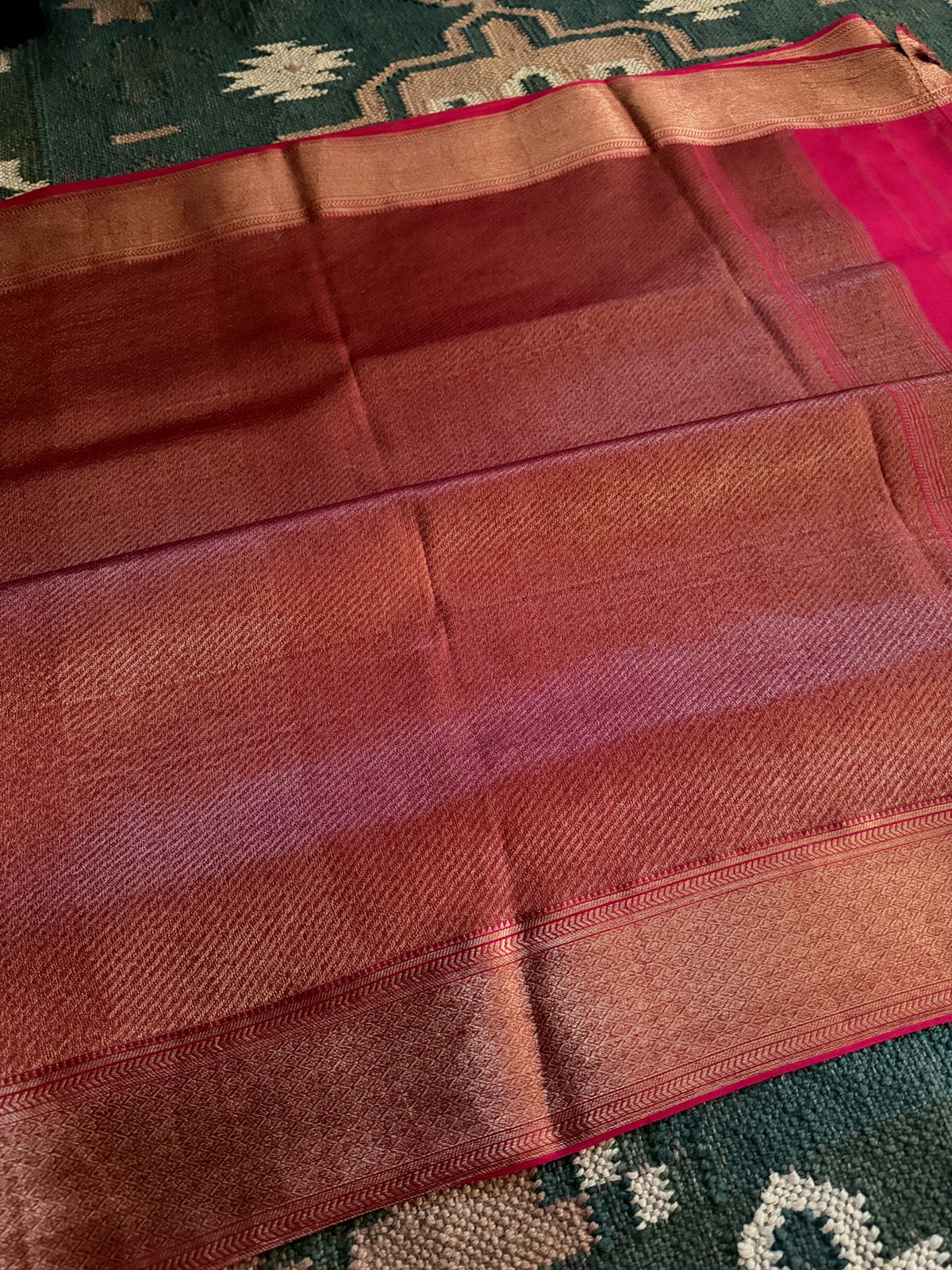 Pure Mysore Brocade Crepe Silk Saree With Antiq Zari Weave