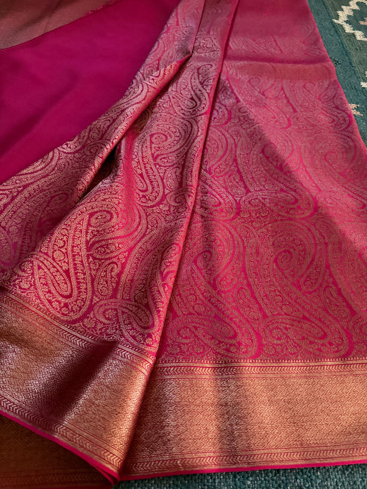 Pure Mysore Brocade Crepe Silk Saree With Antiq Zari Weave