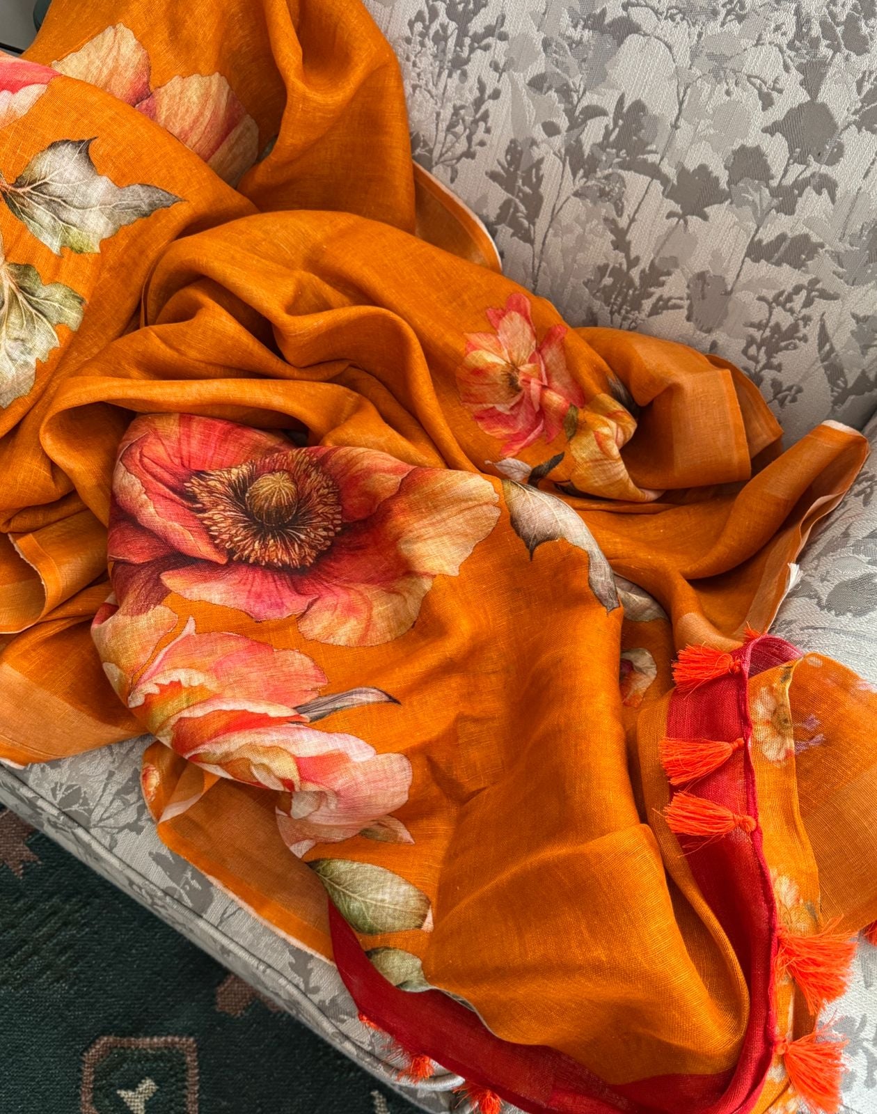 Pure Linen Digital Print Saree