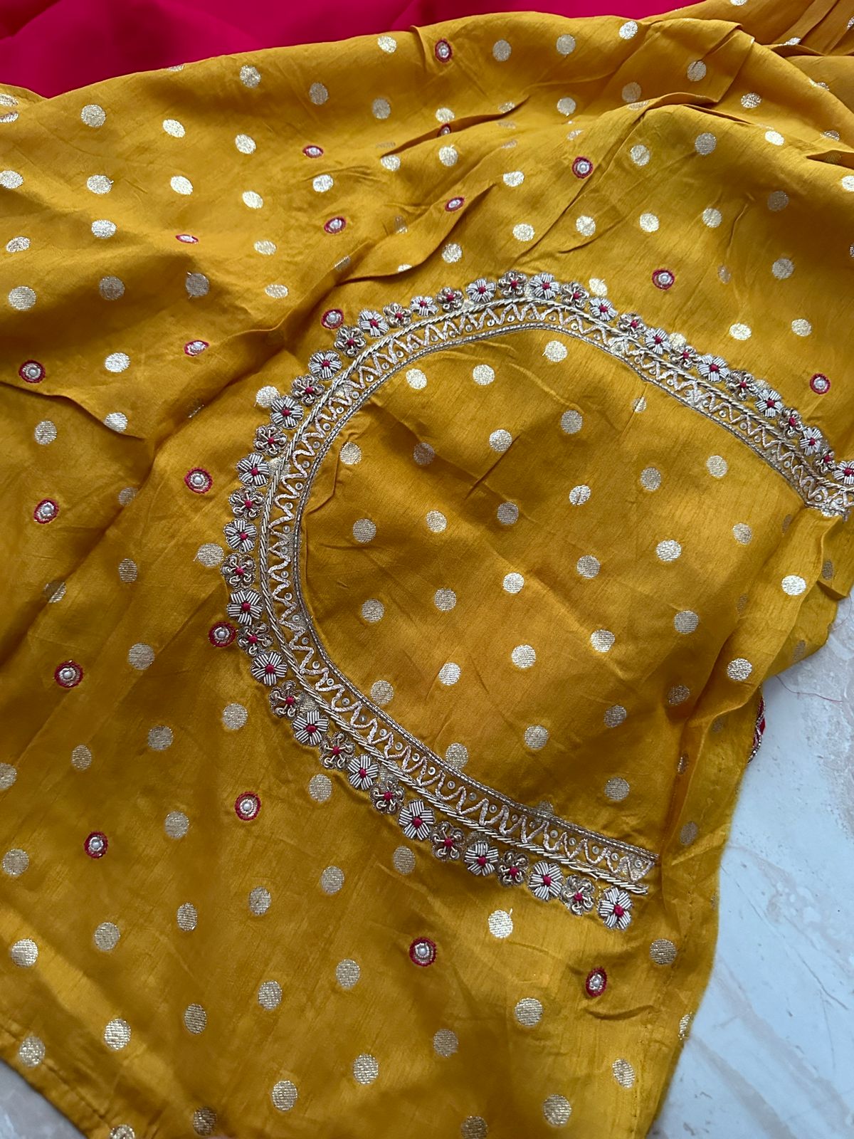 Hand-Embroidered Organza Saree