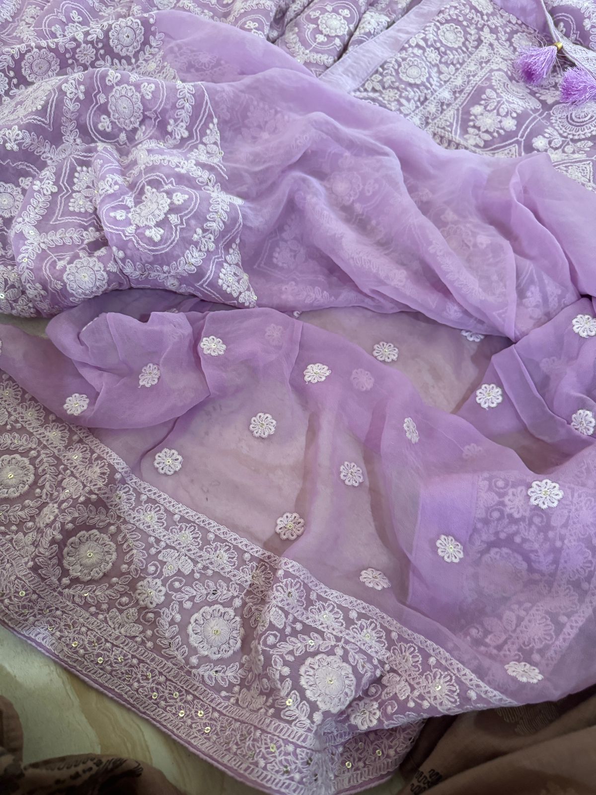 Beautiful Georgette Machine Chikankari Work All Over