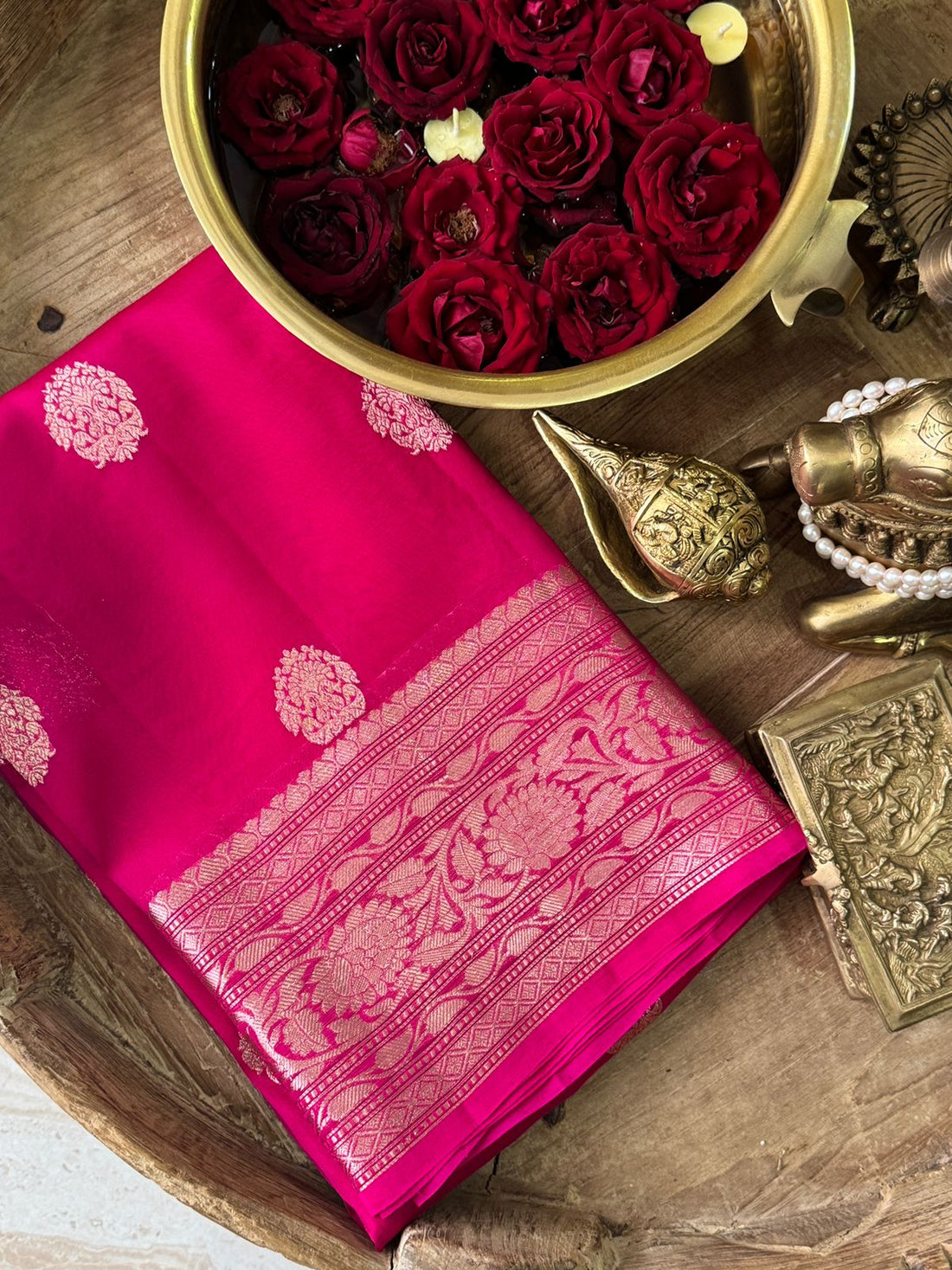 Pure Handloom Kora Banarasi Saree