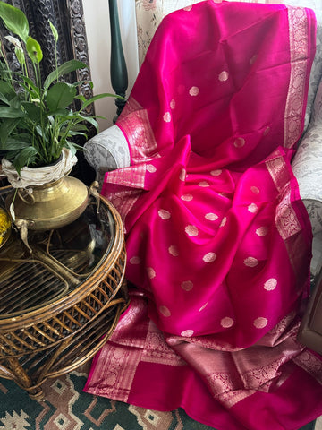 Pure Handloom Kora Banarasi Saree
