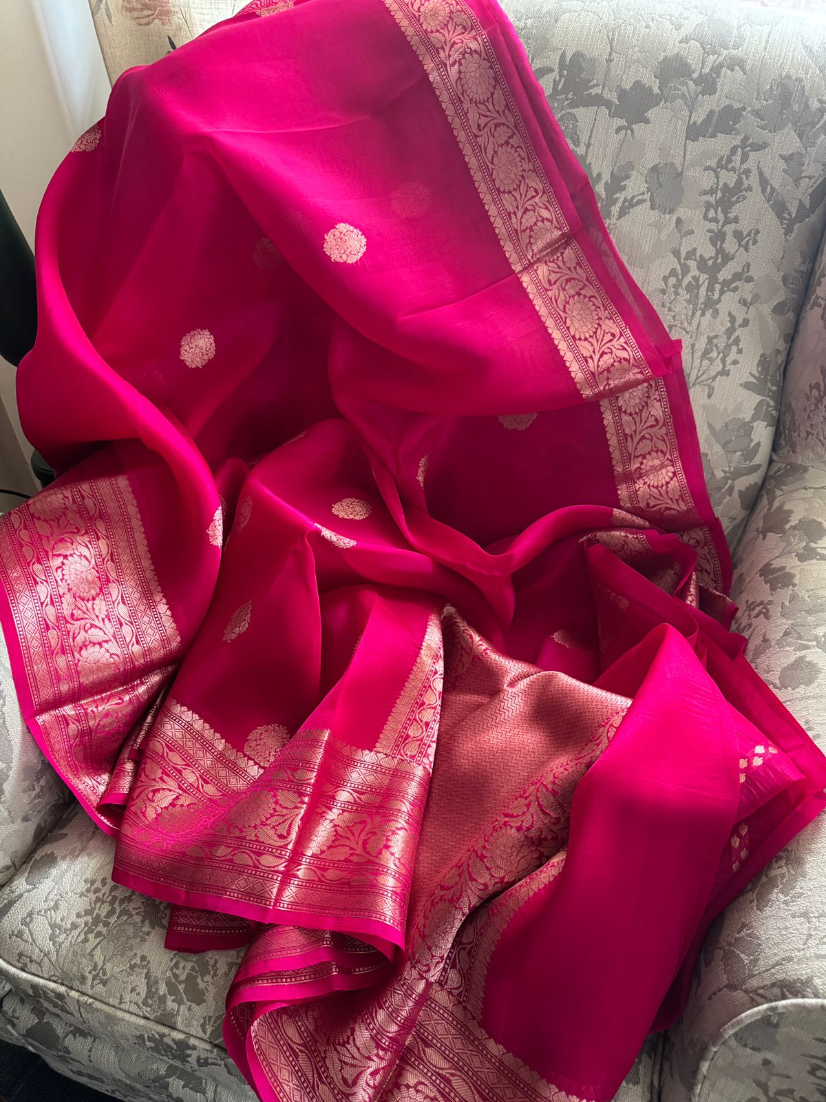 Pure Handloom Kora Banarasi Saree