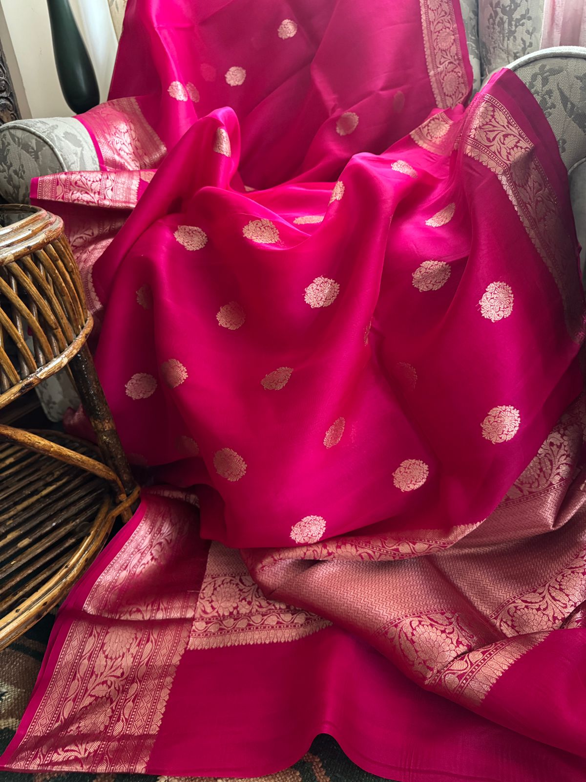 Pure Handloom Kora Banarasi Saree