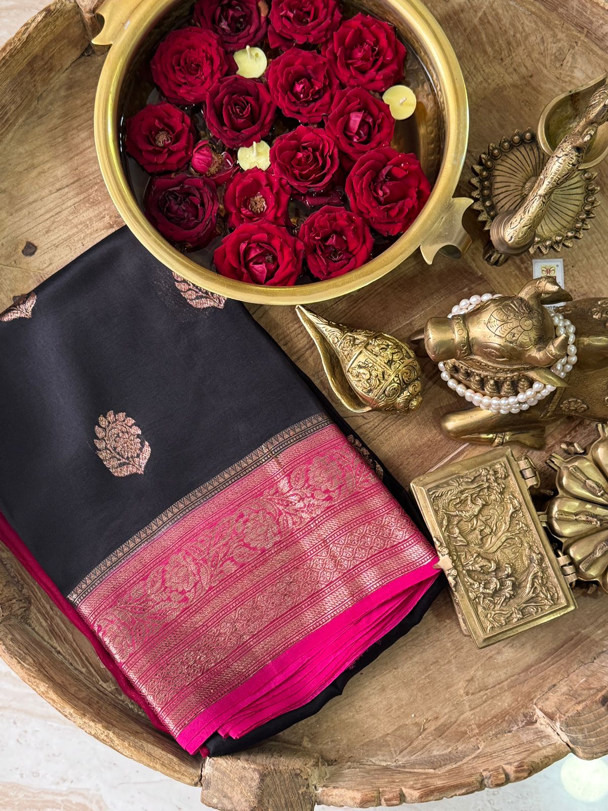 Pure Handloom Kora Banarasi Saree