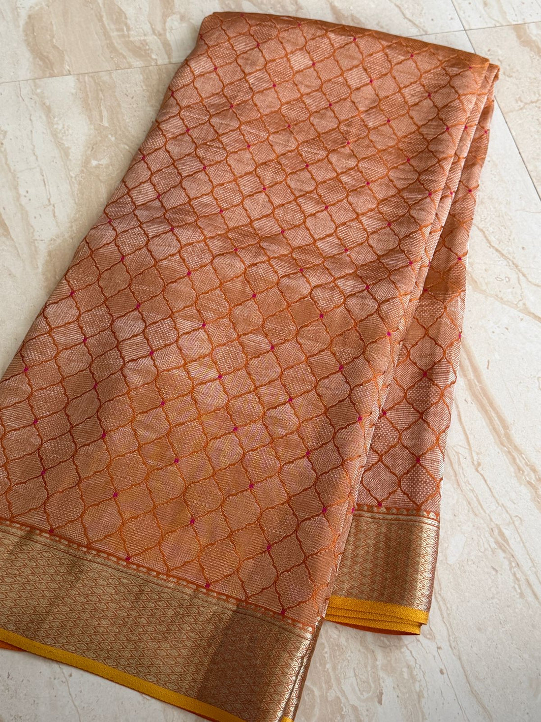 Pure Mysore Brocade Crepe Silk Saree With Meenakari Weav