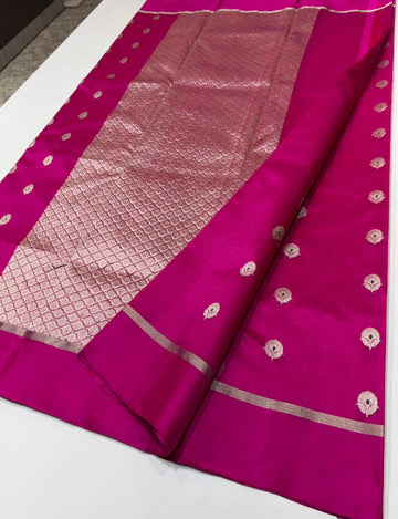 Pure Handloom Chanderi Pattu Soft Silk Saree