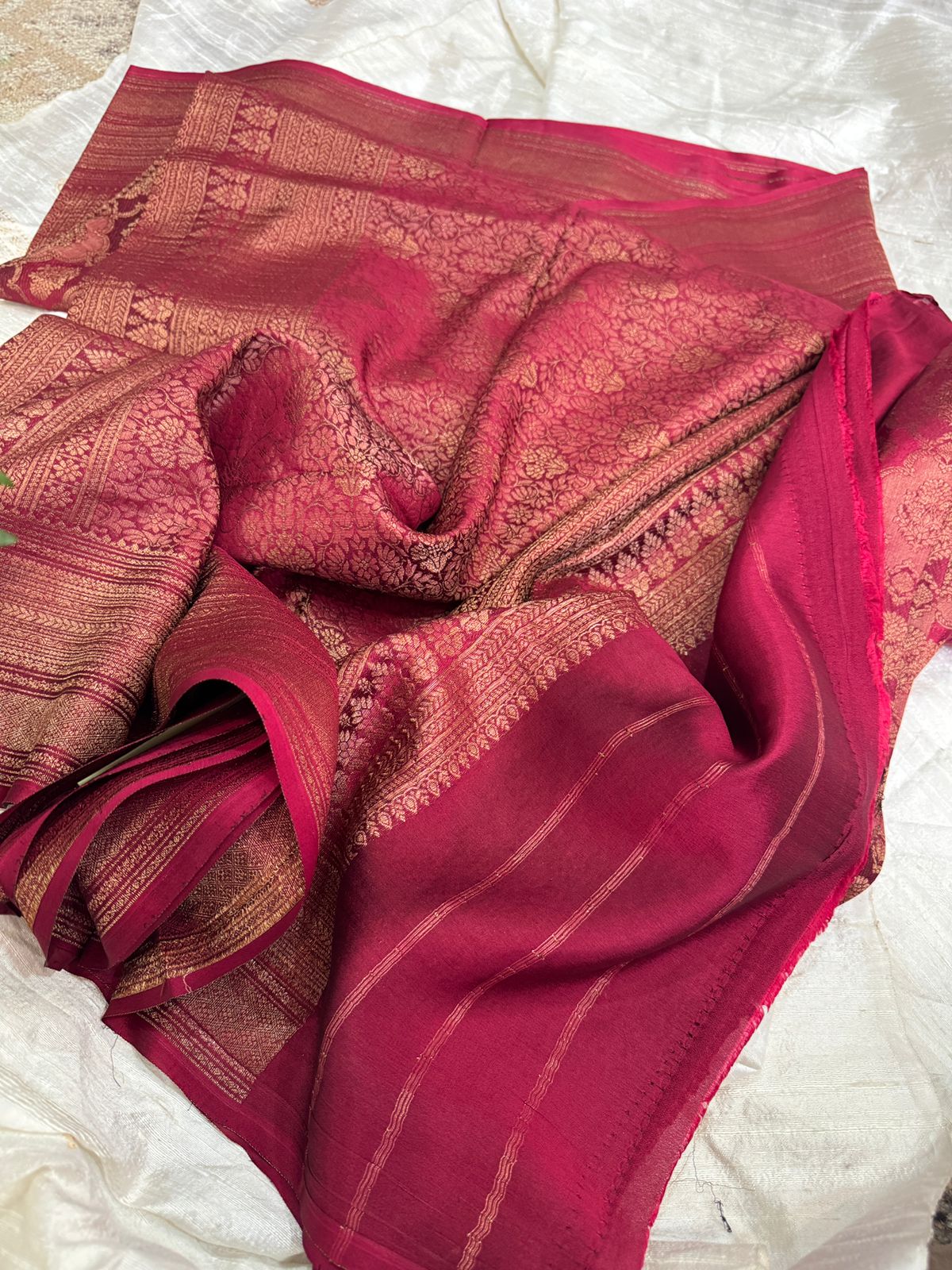 Pure Mysore Crepe Silk Saree With Antiq Zari Weave