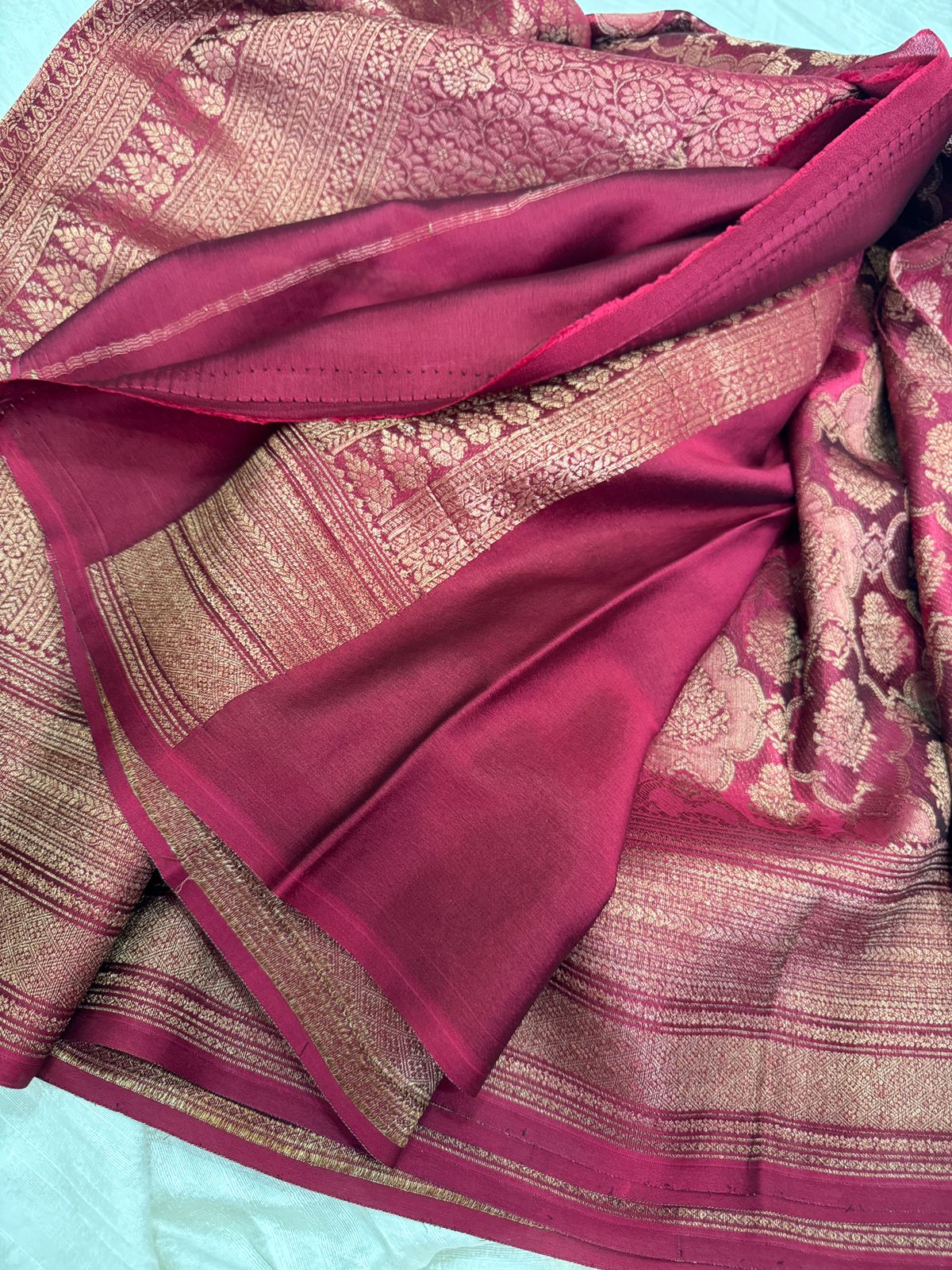 Pure Mysore Crepe Silk Saree With Antiq Zari Weave