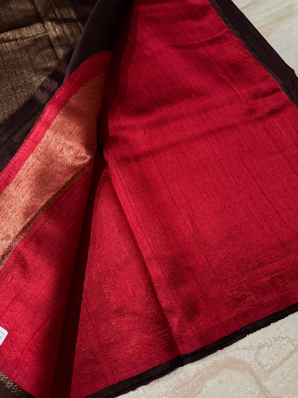 Pure Handloom Border Less Raw Silk Banarasi Saree