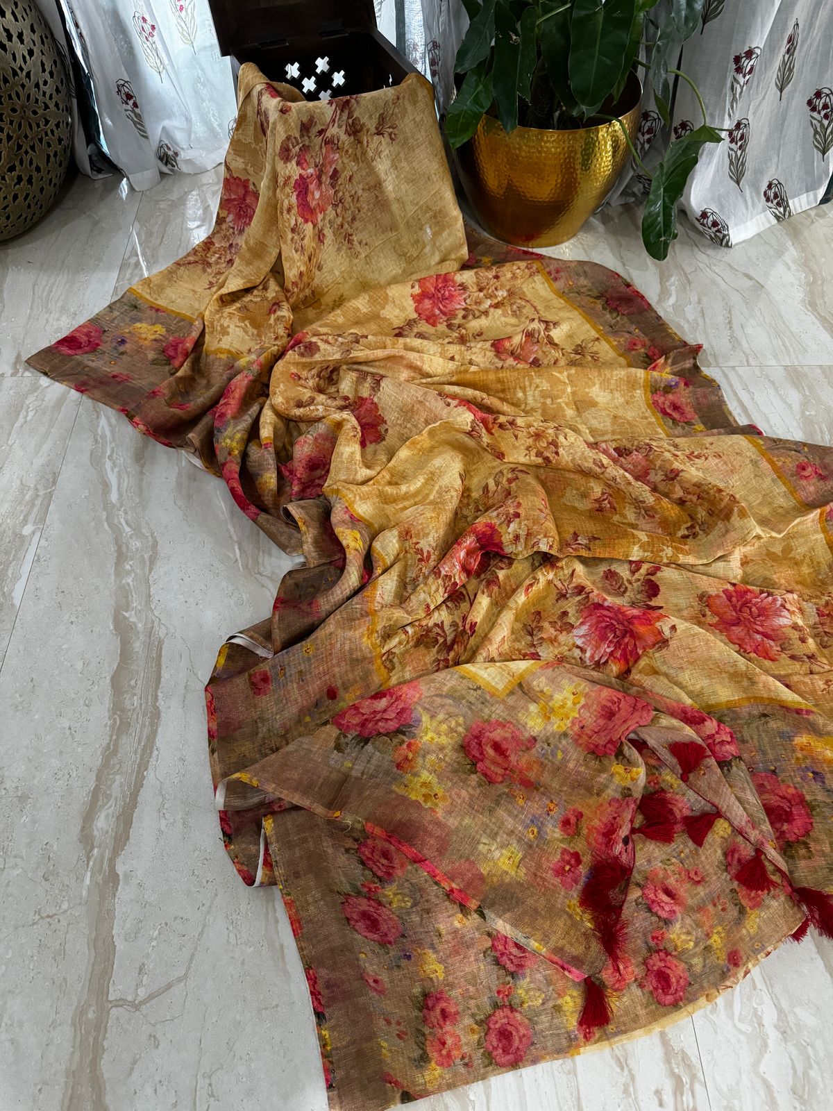 Pure Linen By Linen Digital Print Sare
