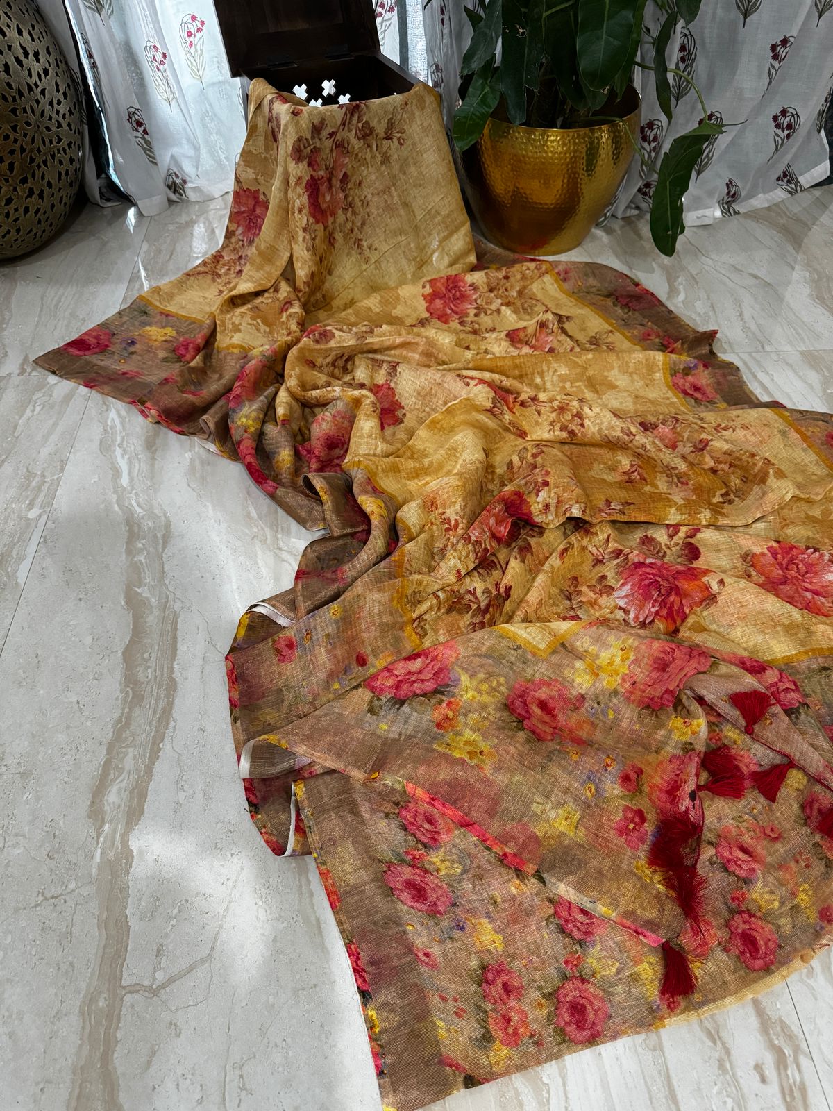 Pure Linen By Linen Digital Print Sare