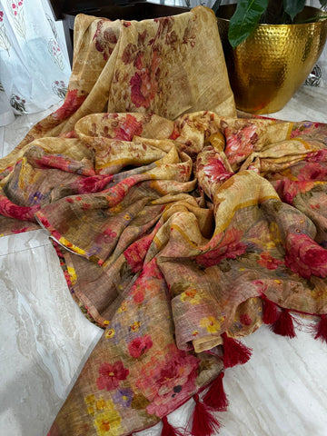 Pure Linen By Linen Digital Print Sare