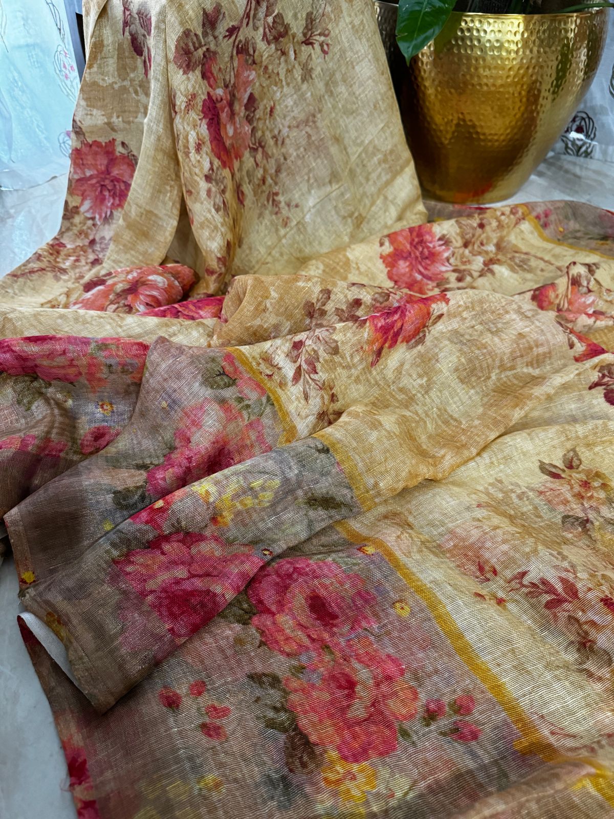 Pure Linen By Linen Digital Print Sare