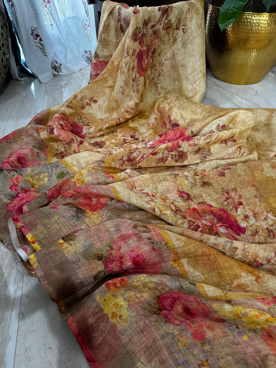 Pure Linen By Linen Digital Print Sare
