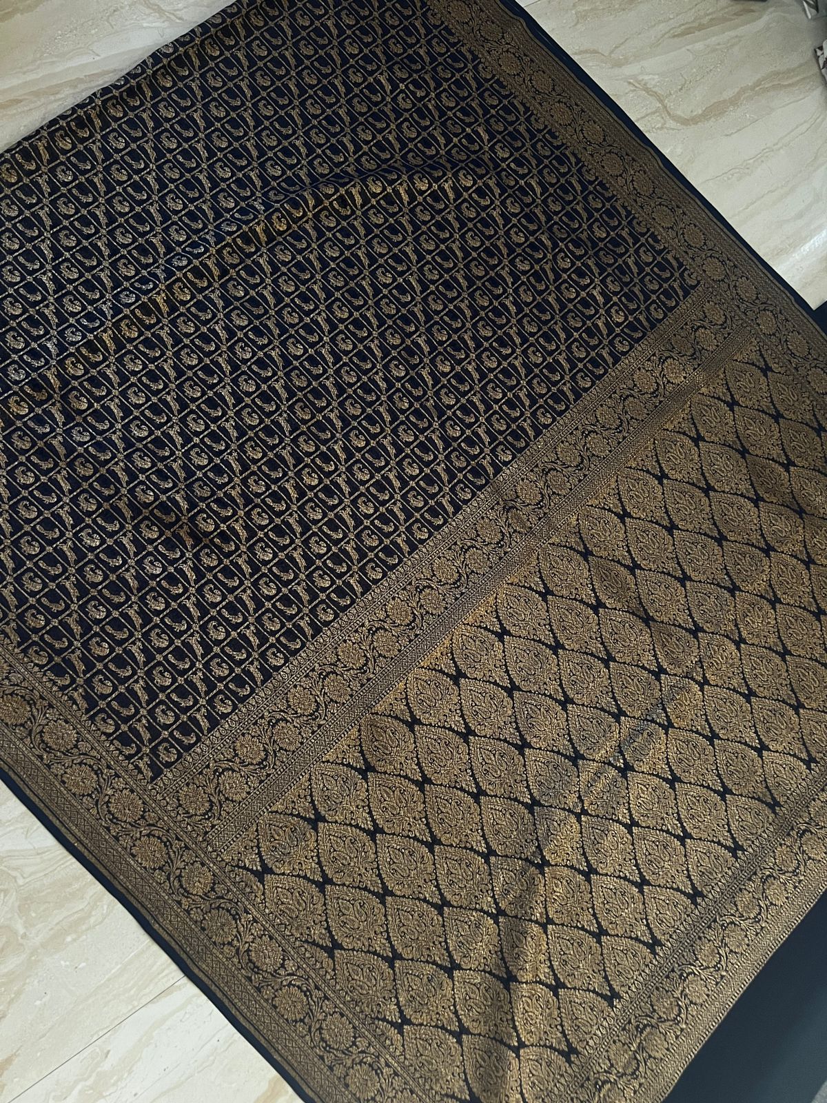 Pure Handloom Khaddi Georgette Banarasi Saree