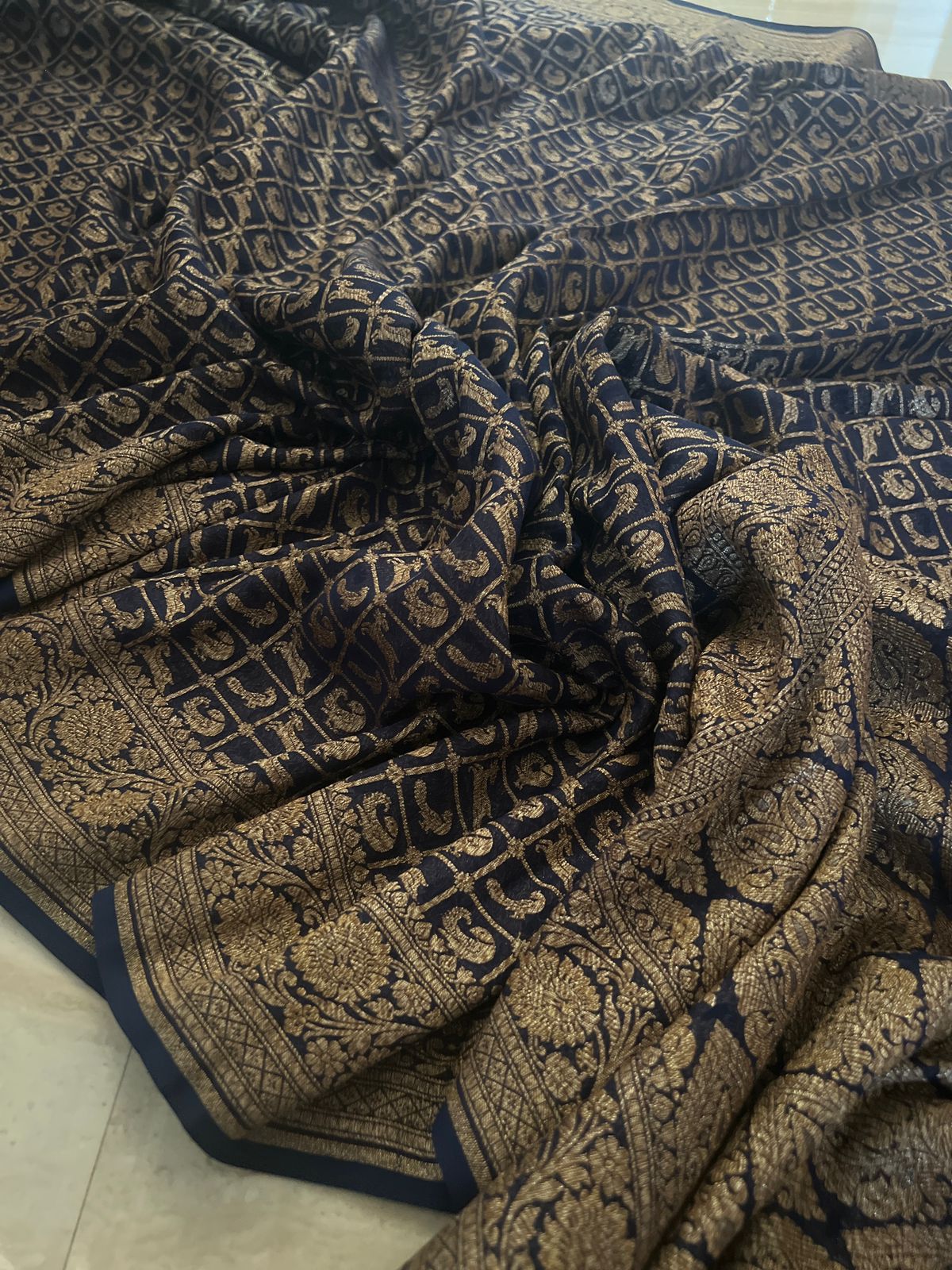 Pure Handloom Khaddi Georgette Banarasi Saree