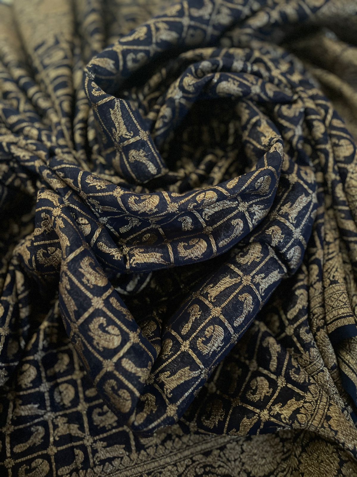 Pure Handloom Khaddi Georgette Banarasi Saree