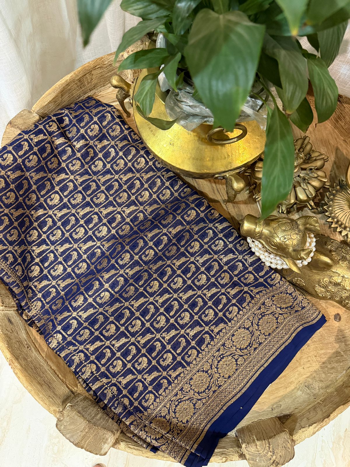 Pure Handloom Khaddi Georgette Banarasi Saree