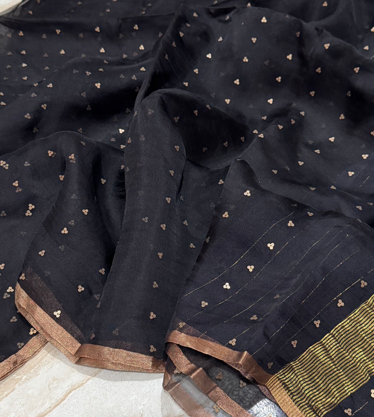 Elegant Pure Handloom Resham Silk Saree with All-Over Sequins Work