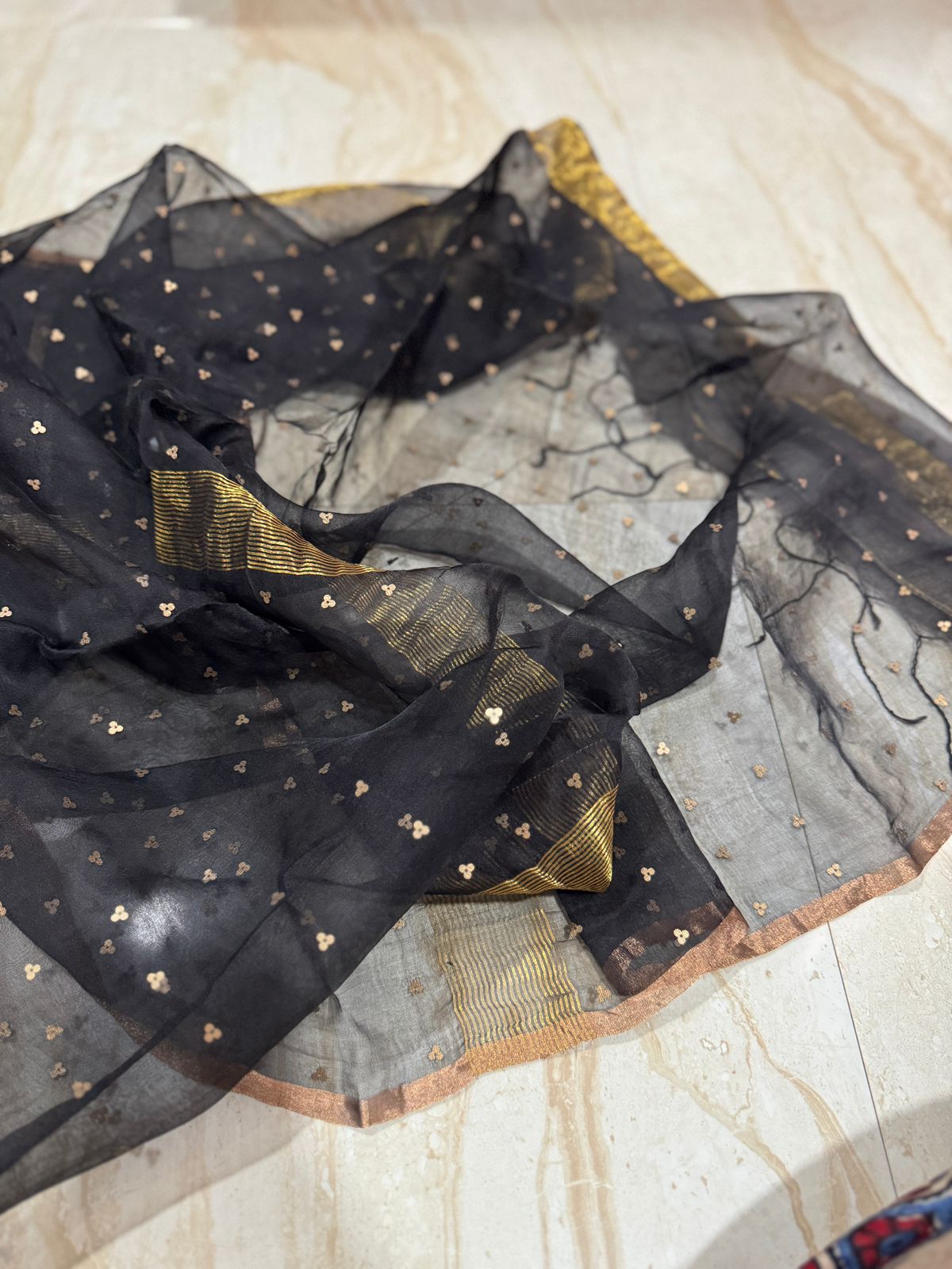 Elegant Pure Handloom Resham Silk Saree with All-Over Sequins Work