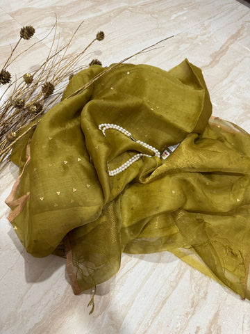 Elegant Pure Handloom Resham Silk Saree with All-Over Sequins Work