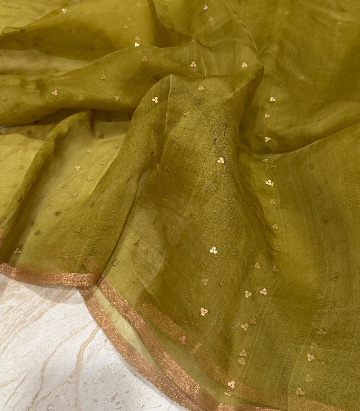 Elegant Pure Handloom Resham Silk Saree with All-Over Sequins Work