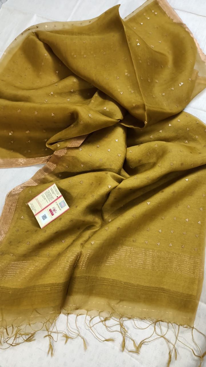 Elegant Pure Handloom Resham Silk Saree with All-Over Sequins Work
