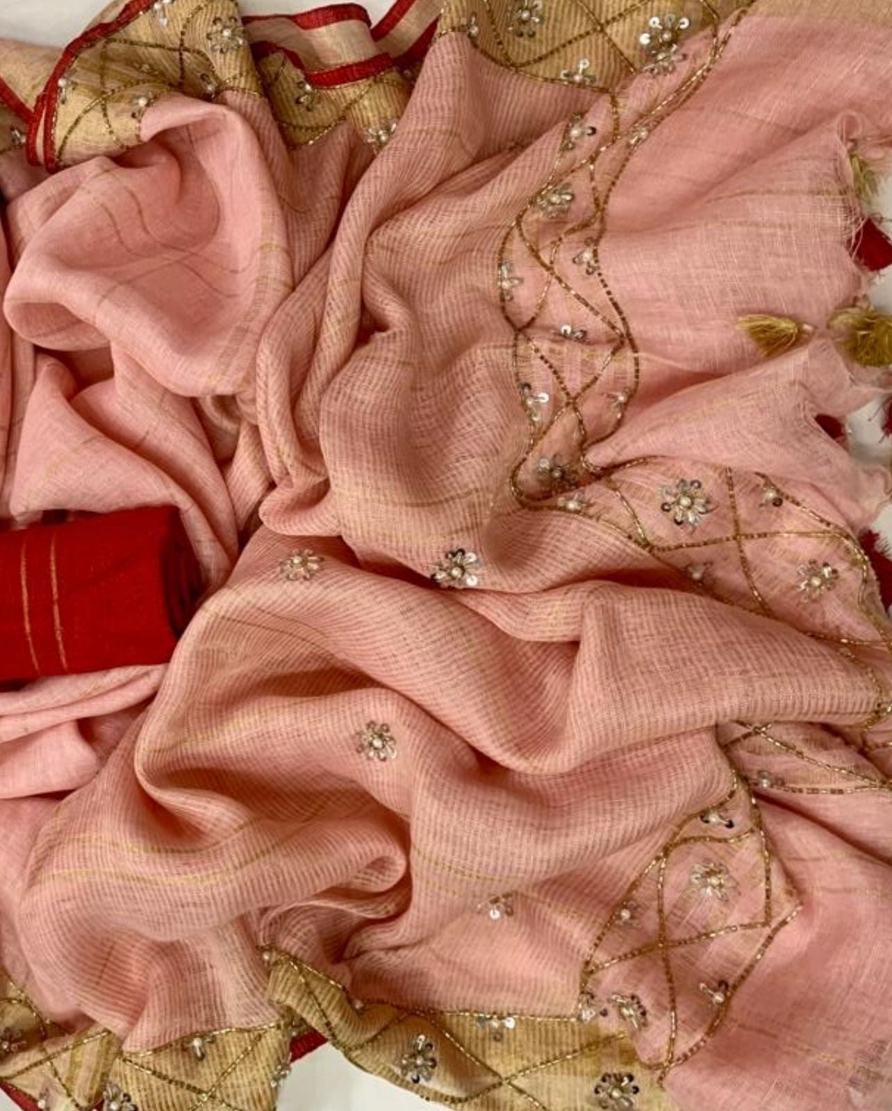 Pure Linen By Linen Sequins Work