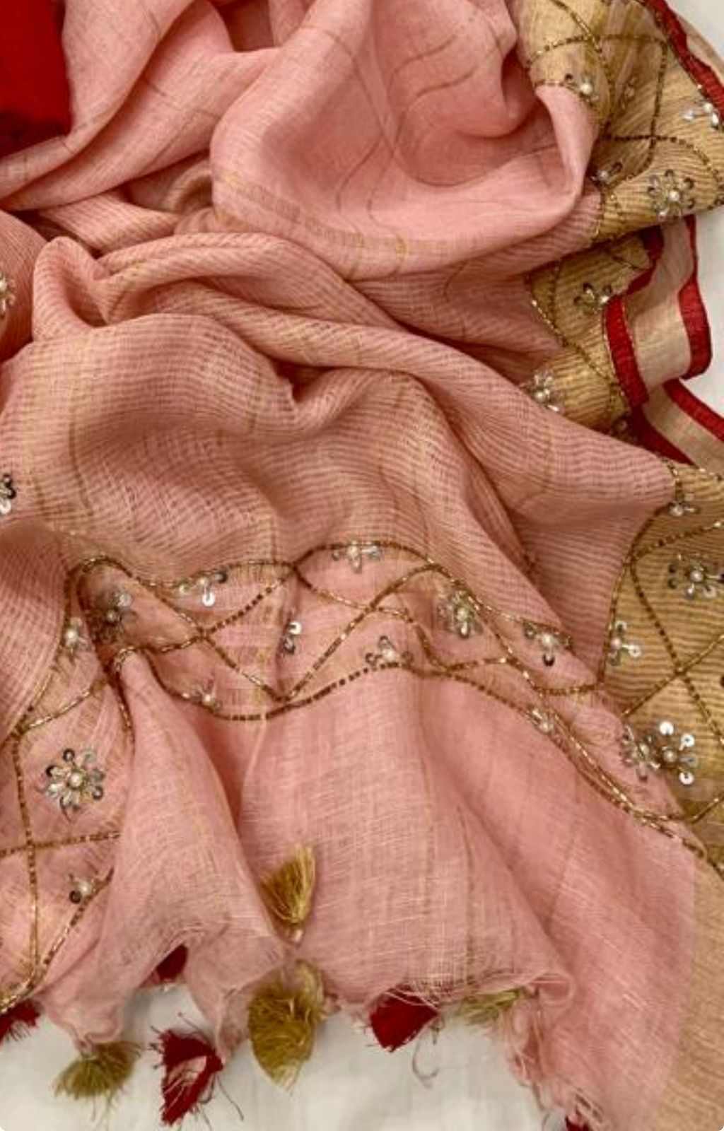 Pure Linen By Linen Sequins Work