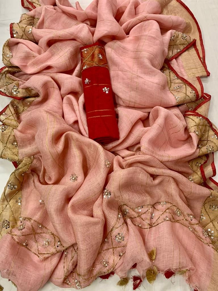 Pure Linen By Linen Sequins Work